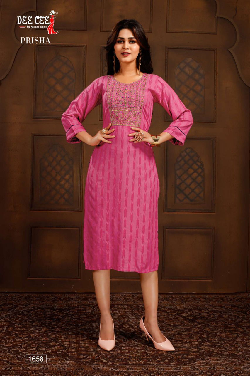 Deecee Prisha Rayon Fancy Party Wear Designer Stylish Kurti Collection